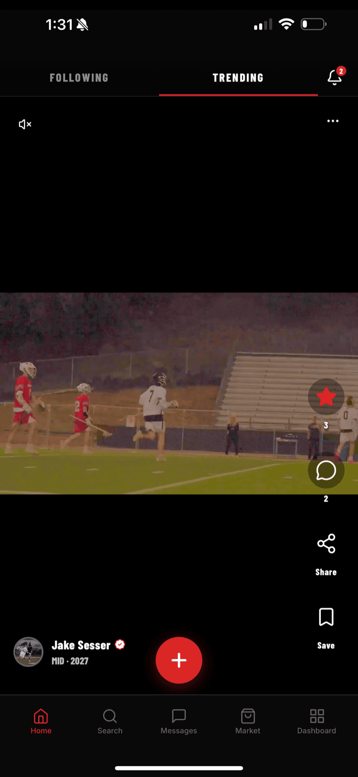The FanFeed feed — athlete highlights and updates